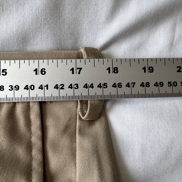 Haggar Mens Chino Casual Dress Pant Beige/Tan Size Tag: 36x30 Flat Front Trouser - Picture 8 of 13
